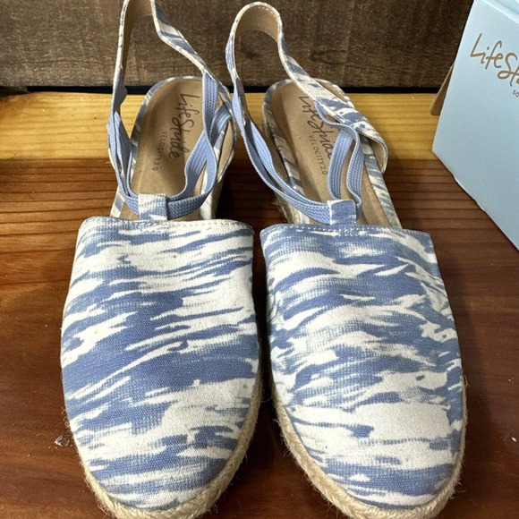 Life Stride Velocity 2.0 Katrina Espadrille Wedge Sandals Women’s US 9.5M Blue - Picture 2 of 7